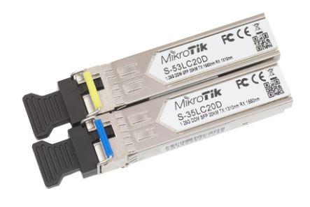 Transceptores MiniGbic SFP 1.25G LC WDM para fibra Mono Modo 20 Kms