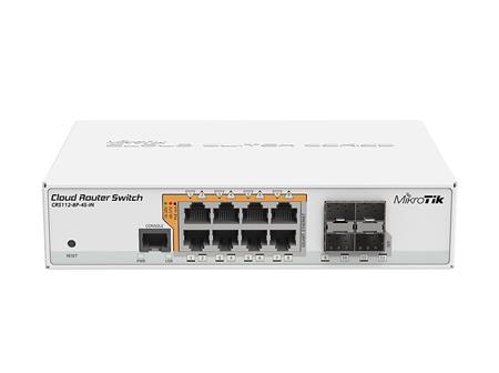 Router PoE de ocho puertos Gigabit RJ45, 802.3af / a PoE / PoE + y PoE pasivo, y 4 puertos SFP