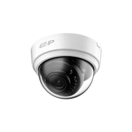 Cámara EZIP Domo 2MP, lente fijo 2.8mm, PoE, exterior con IR